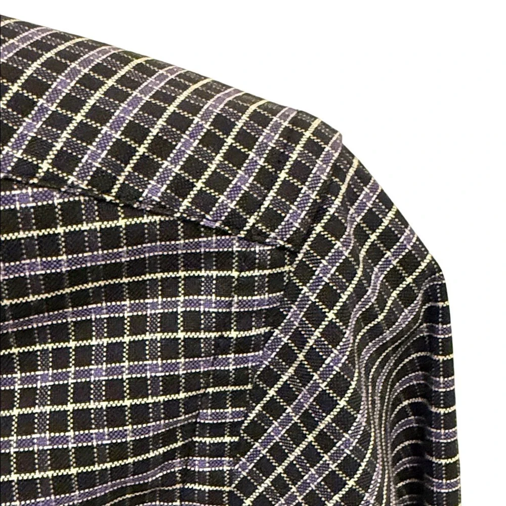 Chaps Slim‎ Fit Plaid Button Down Shirt Mens Medium Wrinkle Free Cotton Blend
